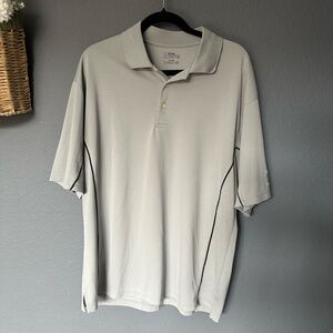 Breathable PGA Tour Polo Shirt Mens XL Gray Black Strip Golf Short Sleeve